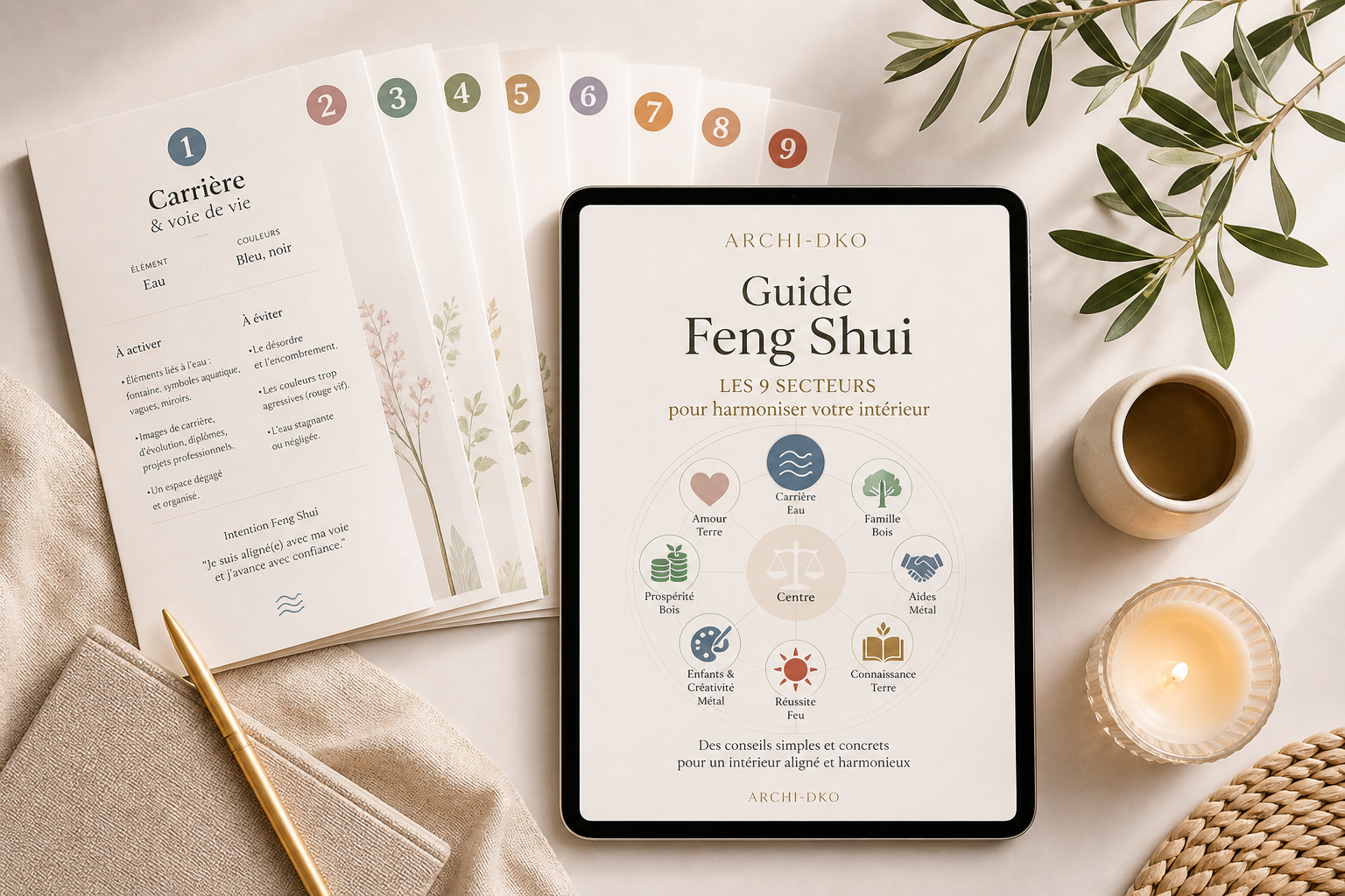 Guide Feng Shui – Les 9 secteurs pour harmoniser votre intérieur